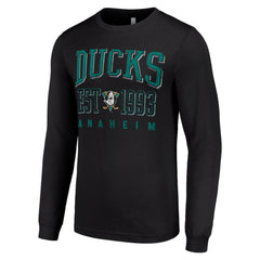 Anaheim Ducks Starter Retro Graphic Long Sleeve Crew T-Shirt Black