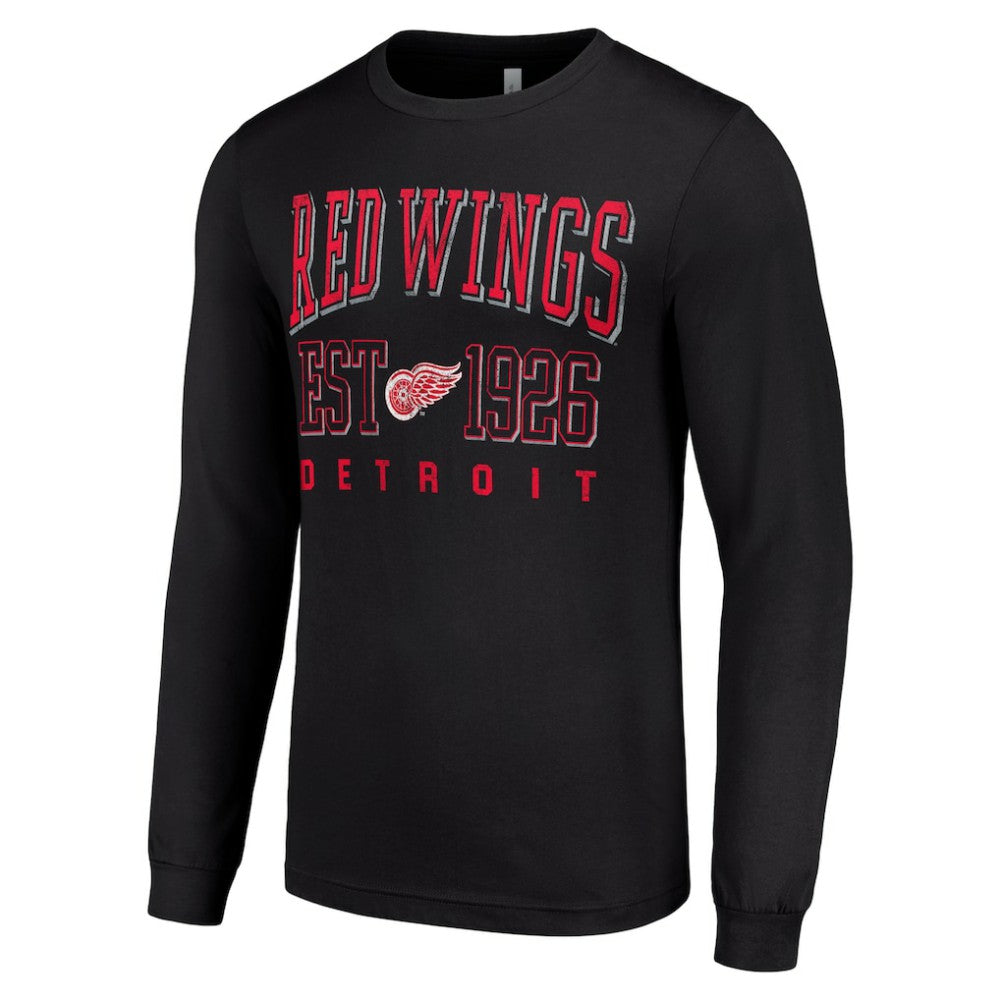 Detroit Red Wings Starter Retro Graphic Long Sleeve Crew T-Shirt Black