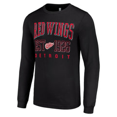 Detroit Red Wings Starter Retro Graphic Long Sleeve Crew T-Shirt Black