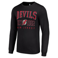 New Jersey Devils Starter Retro Graphic Long Sleeve Crew T-Shirt Black