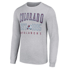 Colorado Avalanche Starter Logo Graphic Long Sleeve T-Shirt Heather Gray