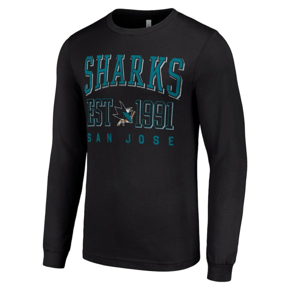 San Jose Sharks Starter Logo Graphic Long Sleeve T-Shirt Black