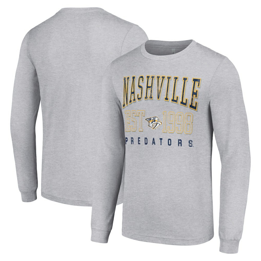 Nashville Predators Starter Logo Graphic Long Sleeve T-Shirt Heather Gray