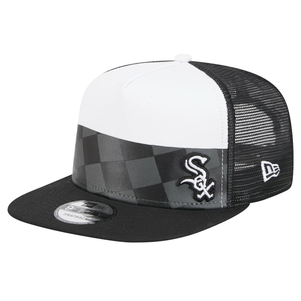 Chicago White Sox Checkmate Trucker 9FIFTY Snapback Hat Black | New Era