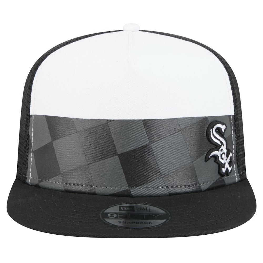 Chicago White Sox Checkmate Trucker 9FIFTY Snapback Hat Black | New Era