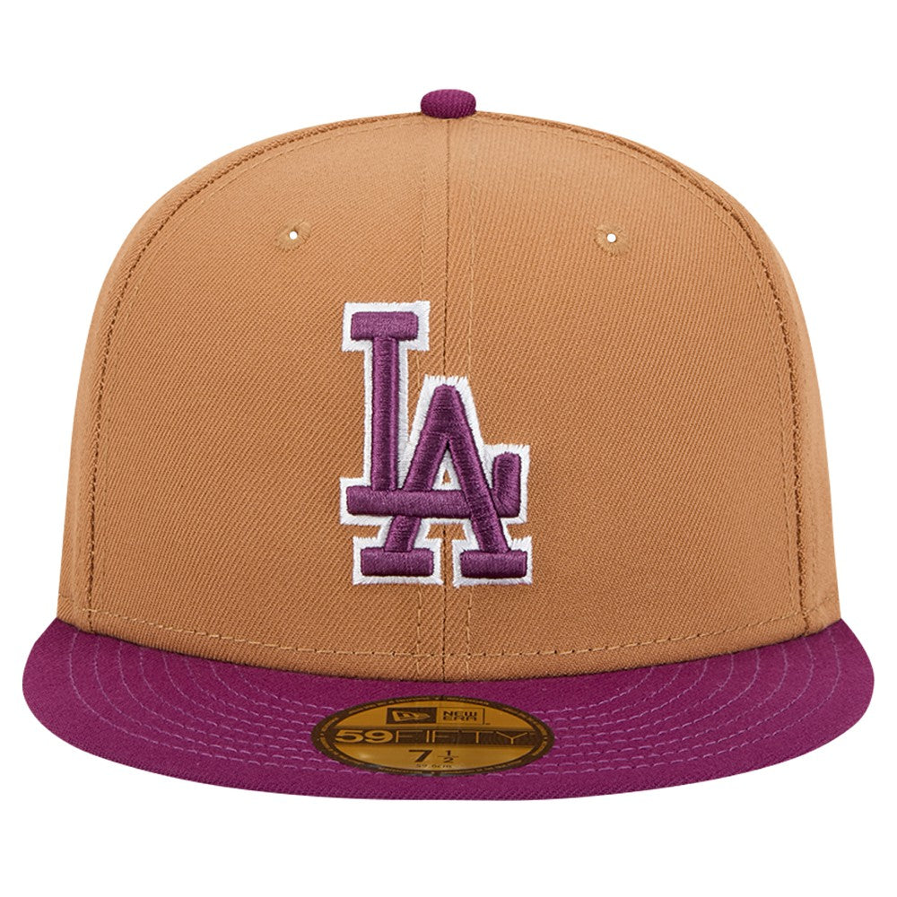 Los Angeles Dodgers Two-Tone Color Pack 59FIFTY Fitted Hat Brown/Purple | New Era