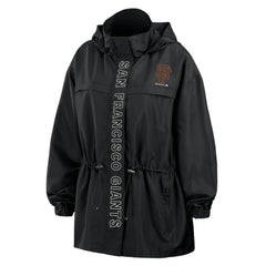 San Francisco Giants WEAR by Erin Andrews Women's Full-Zip Windbreaker Hoodie Jacket Black