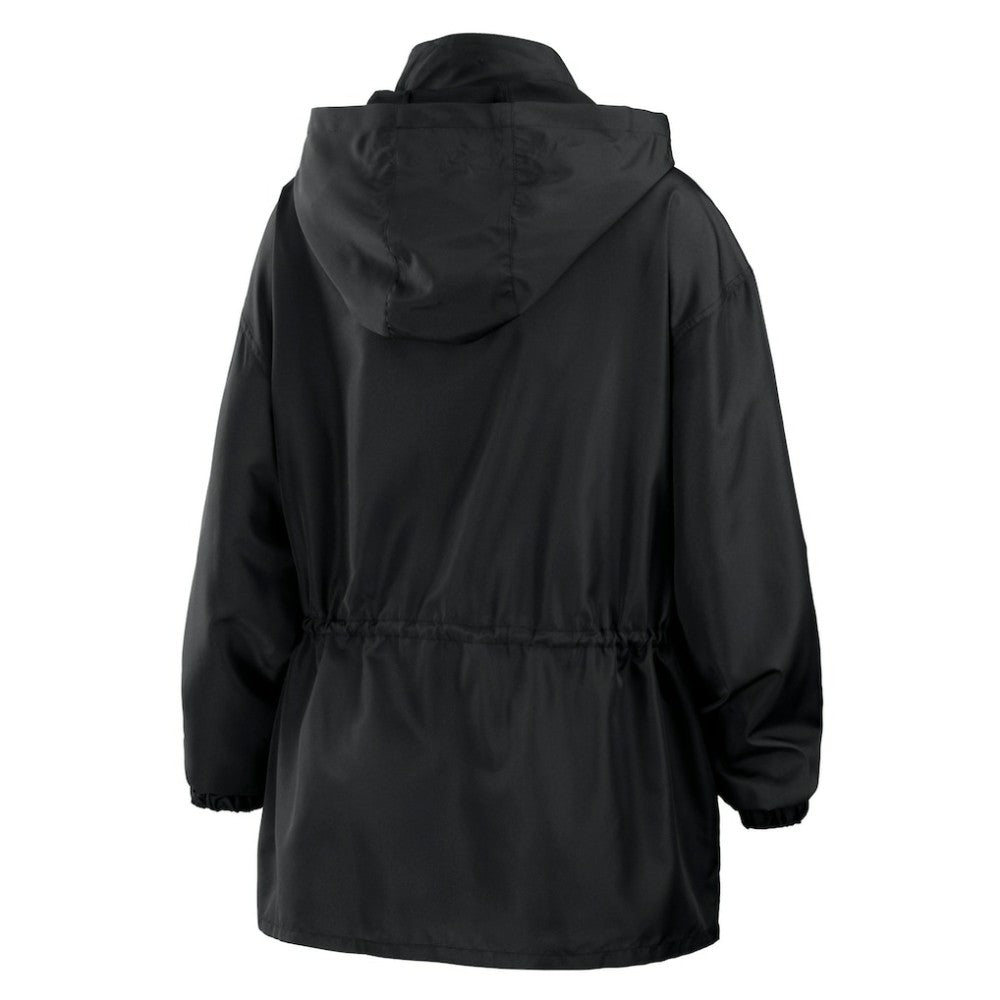 Atlanta Braves WEAR by Erin Andrews Women's Full-Zip Windbreaker Hoodie Jacket Black