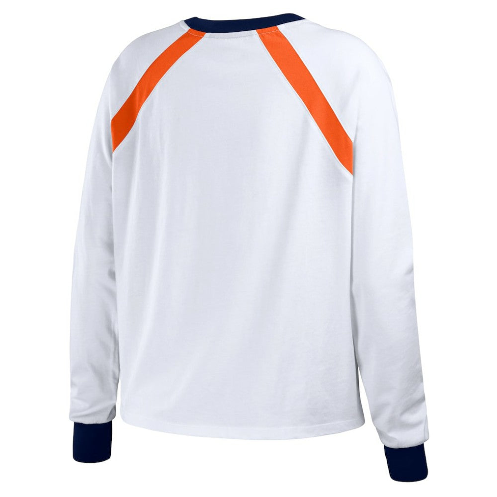 Houston Astros WEAR by Erin Andrews Women's Raglan Long Sleeve T-Shirt White
