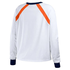 Houston Astros WEAR by Erin Andrews Women's Raglan Long Sleeve T-Shirt White