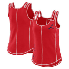 Atlanta Braves WEAR by Erin Andrews Women's Contrast Stitch Tank Top Red