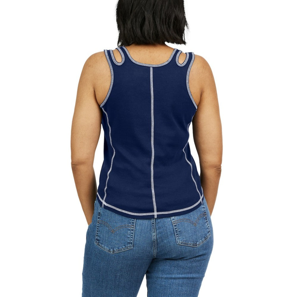 Boston Red Sox WEAR by Erin Andrews Women's Contrast Stitch Tank Top Navy