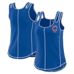 Chicago Cubs WEAR by Erin Andrews Women's Contrast Stitch Tank Top Royal