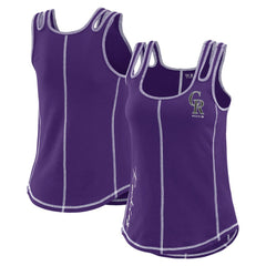 Colorado Rockies WEAR by Erin Andrews Women's Contrast Stitch Tank Top Purple