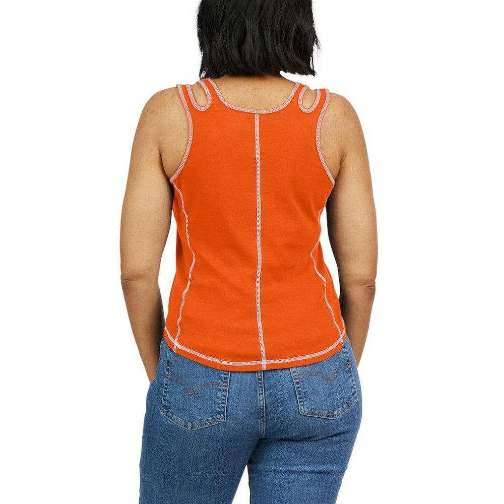 San Francisco Giants WEAR by Erin Andrews Women's Contrast Stitch Tank Top Orange