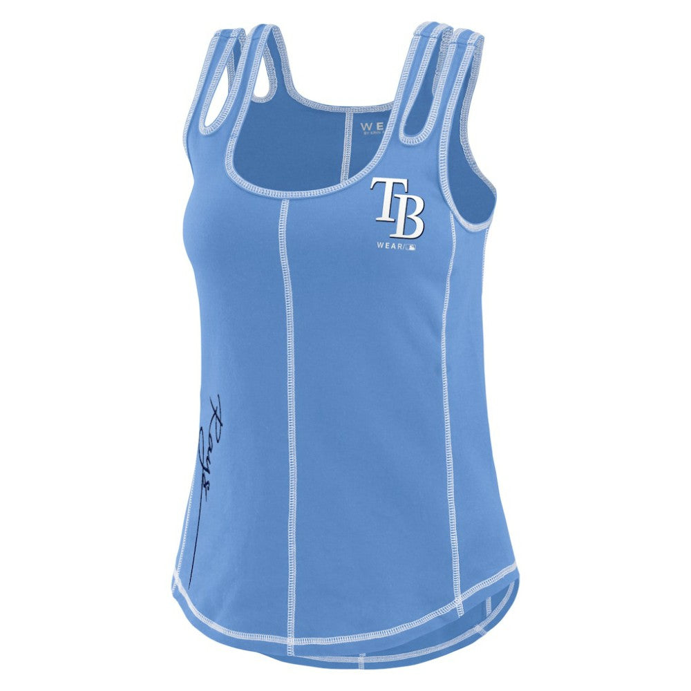 Tampa Bay Rays WEAR by Erin Andrews Women's Contrast Stitch Tank Top Light Blue