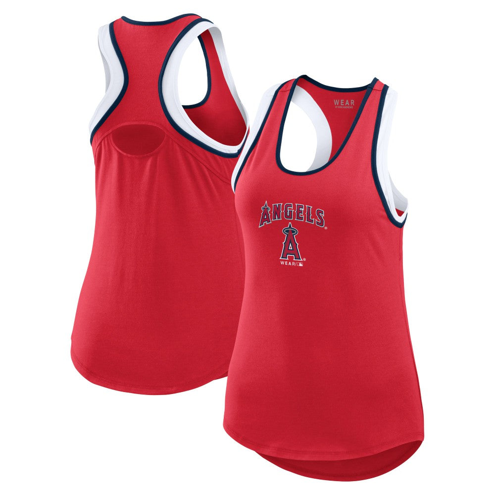 Los Angeles Angels WEAR by Erin Andrews Women's Colorblock Racerback Tank Top Red