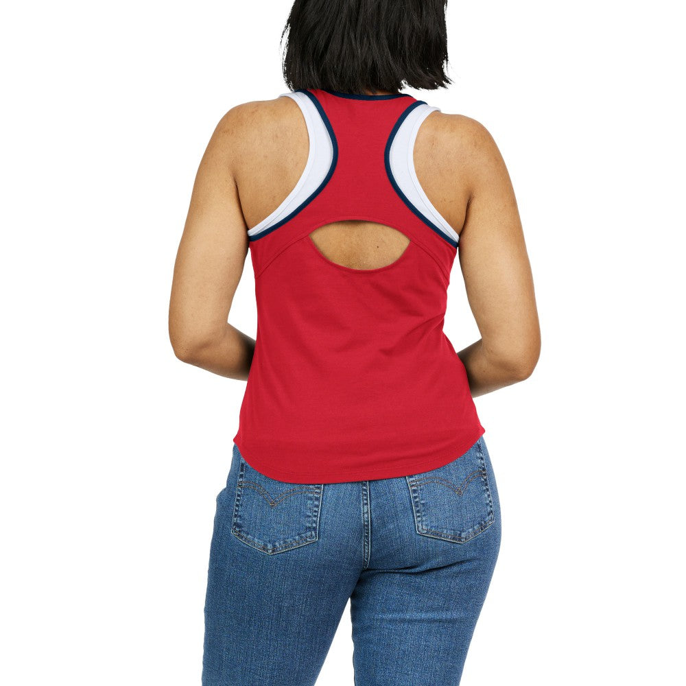 Los Angeles Angels WEAR by Erin Andrews Women's Colorblock Racerback Tank Top Red