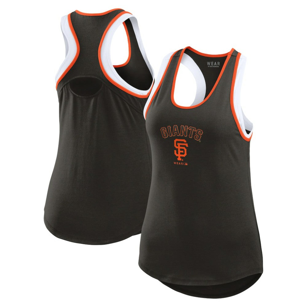 San Francisco Giants WEAR by Erin Andrews Women's Colorblock Racerback Tank Top Black