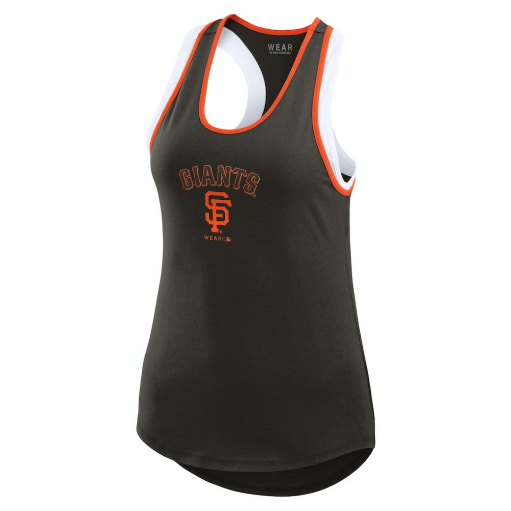 San Francisco Giants WEAR by Erin Andrews Women's Colorblock Racerback Tank Top Black