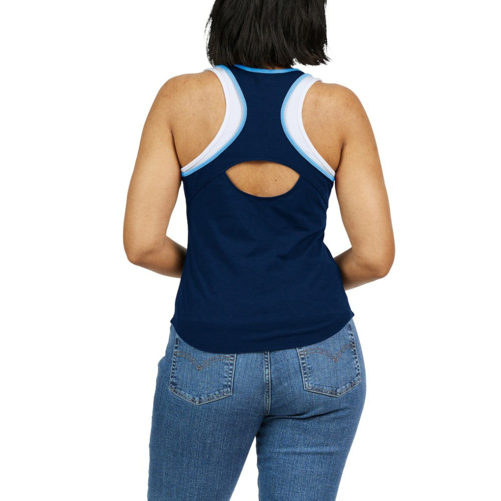 Tampa Bay Rays WEAR by Erin Andrews Women's Colorblock Racerback Tank Top Navy
