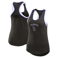 Colorado Rockies WEAR by Erin Andrews Women's Colorblock Racerback Tank Top Black