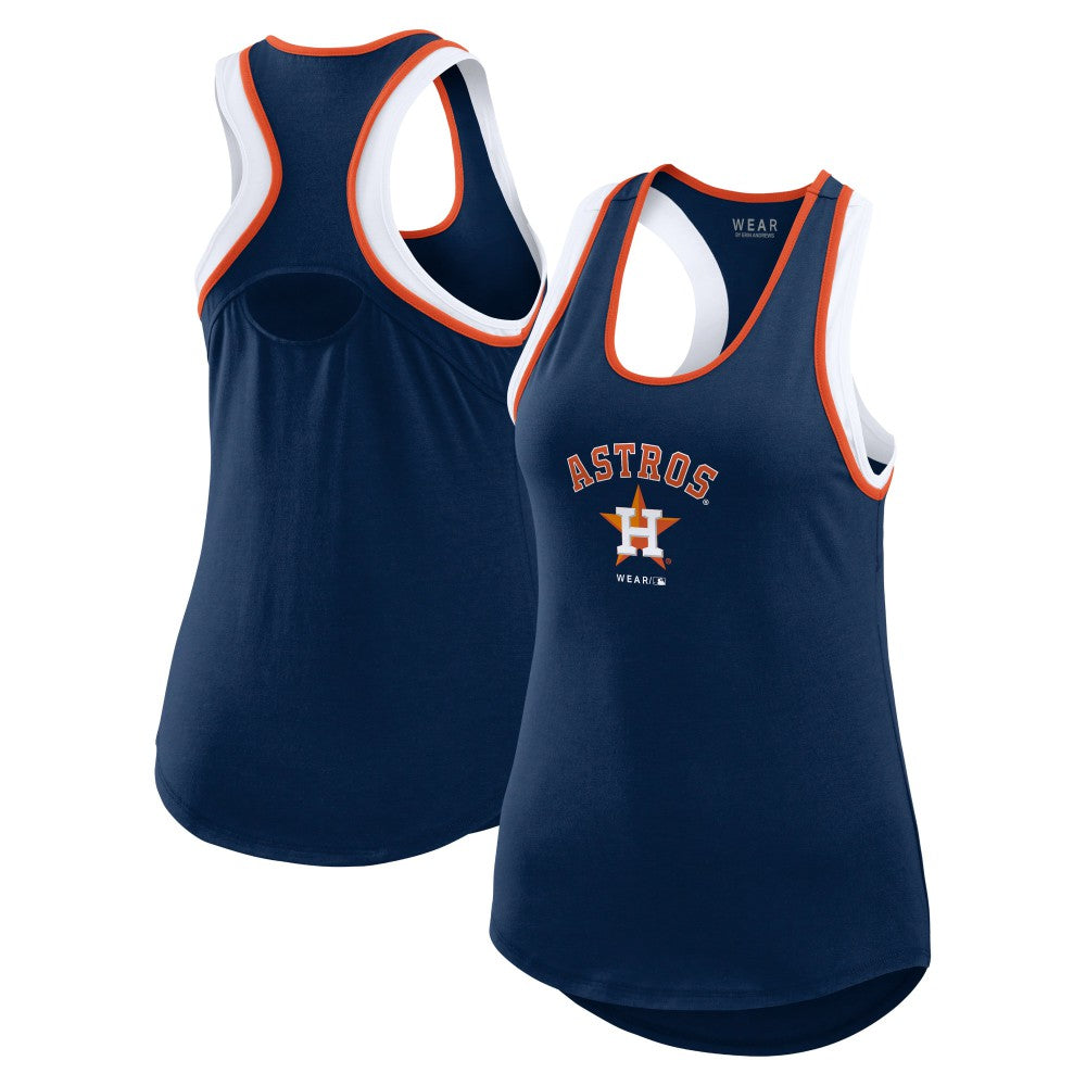 Houston Astros WEAR by Erin Andrews Women's Colorblock Racerback Tank Top Navy