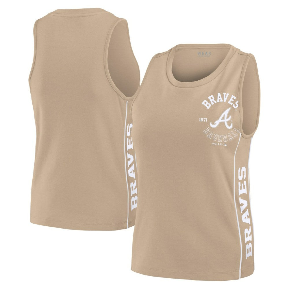 Atlanta Braves WEAR by Erin Andrews Women's Tonal Tank Top Tan