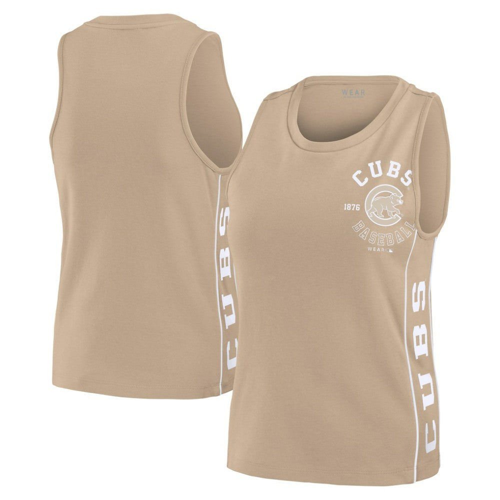 Chicago Cubs WEAR by Erin Andrews Women's Tonal Tank Top Tan
