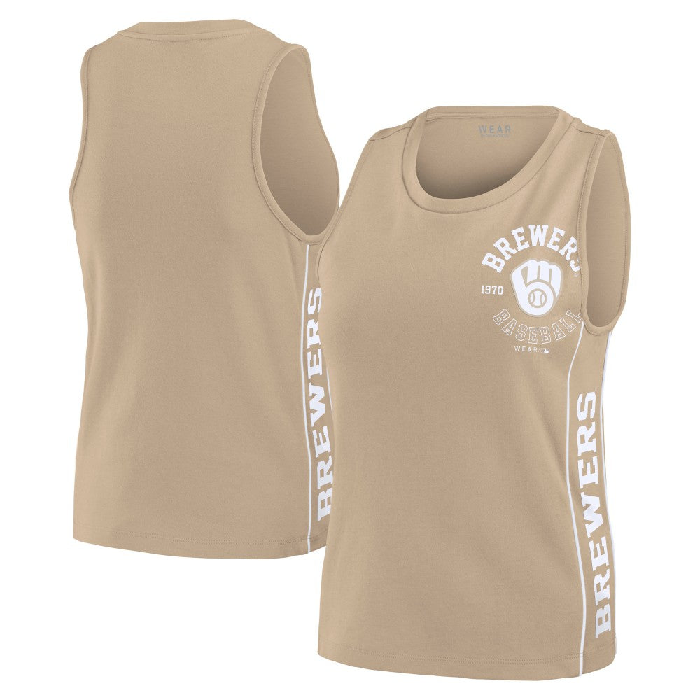 Milwaukee Brewers WEAR by Erin Andrews Women's Tonal Tank Top Tan