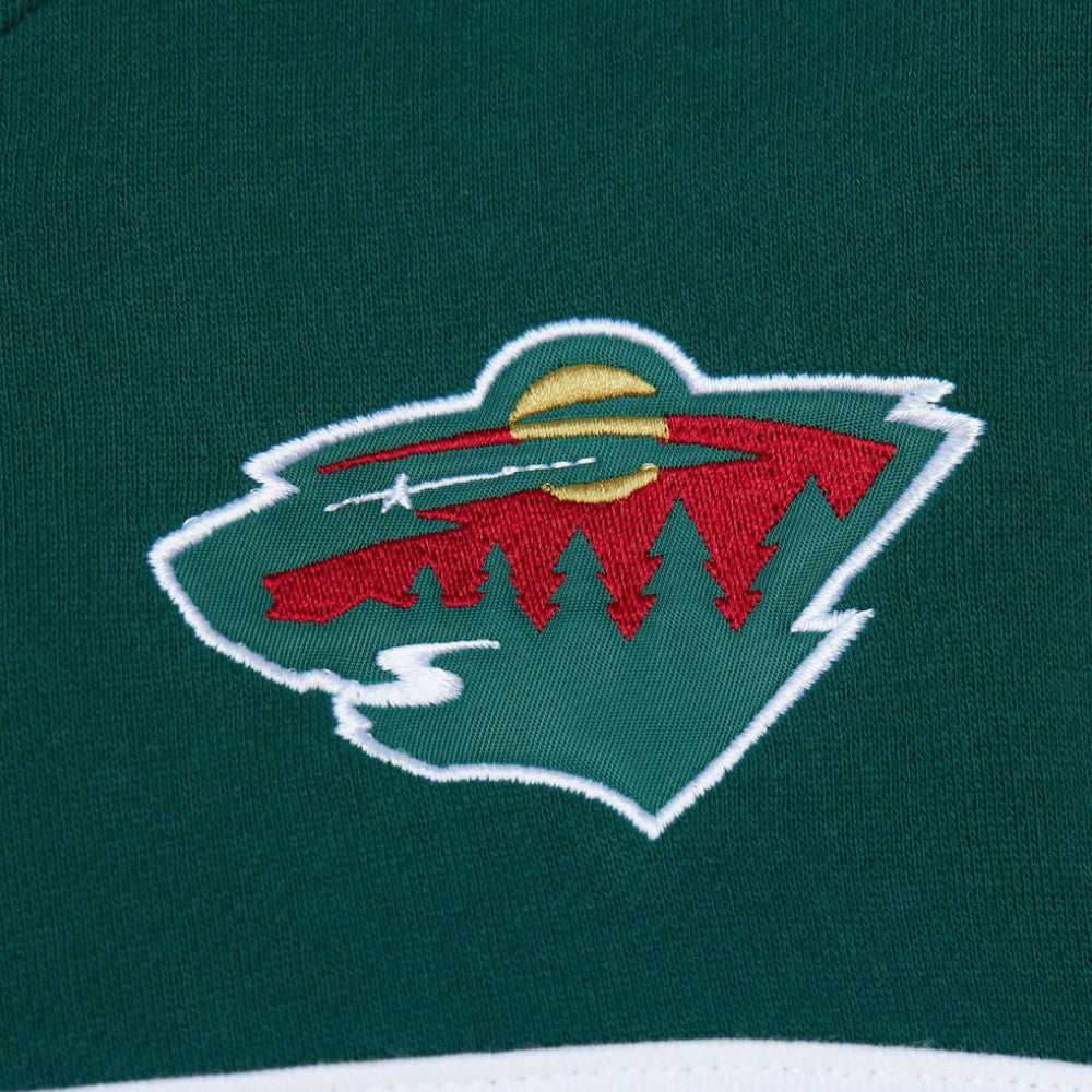 Minnesota Wild Mitchell & Ness Head Coach Pullover Hoodie Cream/Green