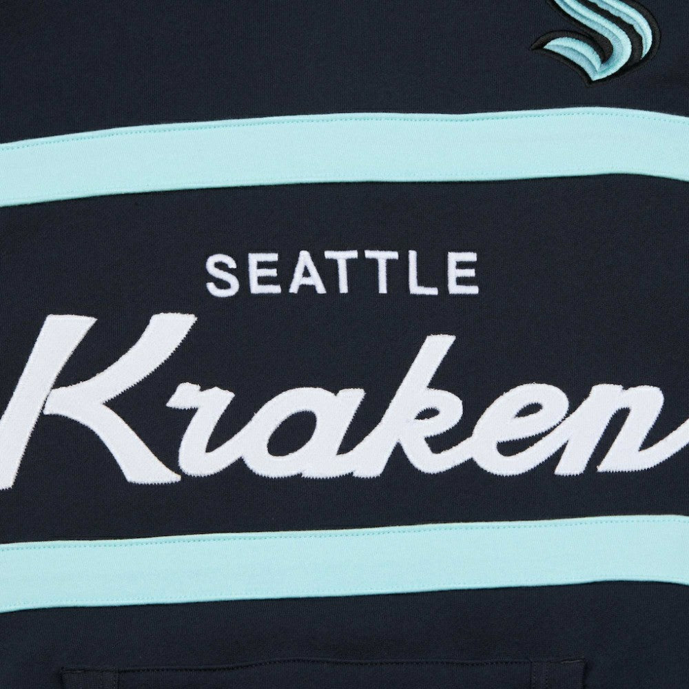 Seattle Kraken Mitchell & Ness Head Coach Pullover Hoodie Deep Sea Blue