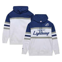 Tampa Bay Lightning Mitchell & Ness Head Coach Pullover Hoodie White/Blue