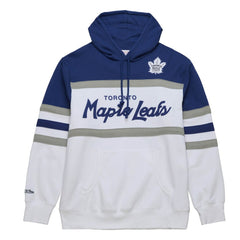 Toronto Maple Leafs Mitchell & Ness Head Coach Pullover Hoodie White/Blue