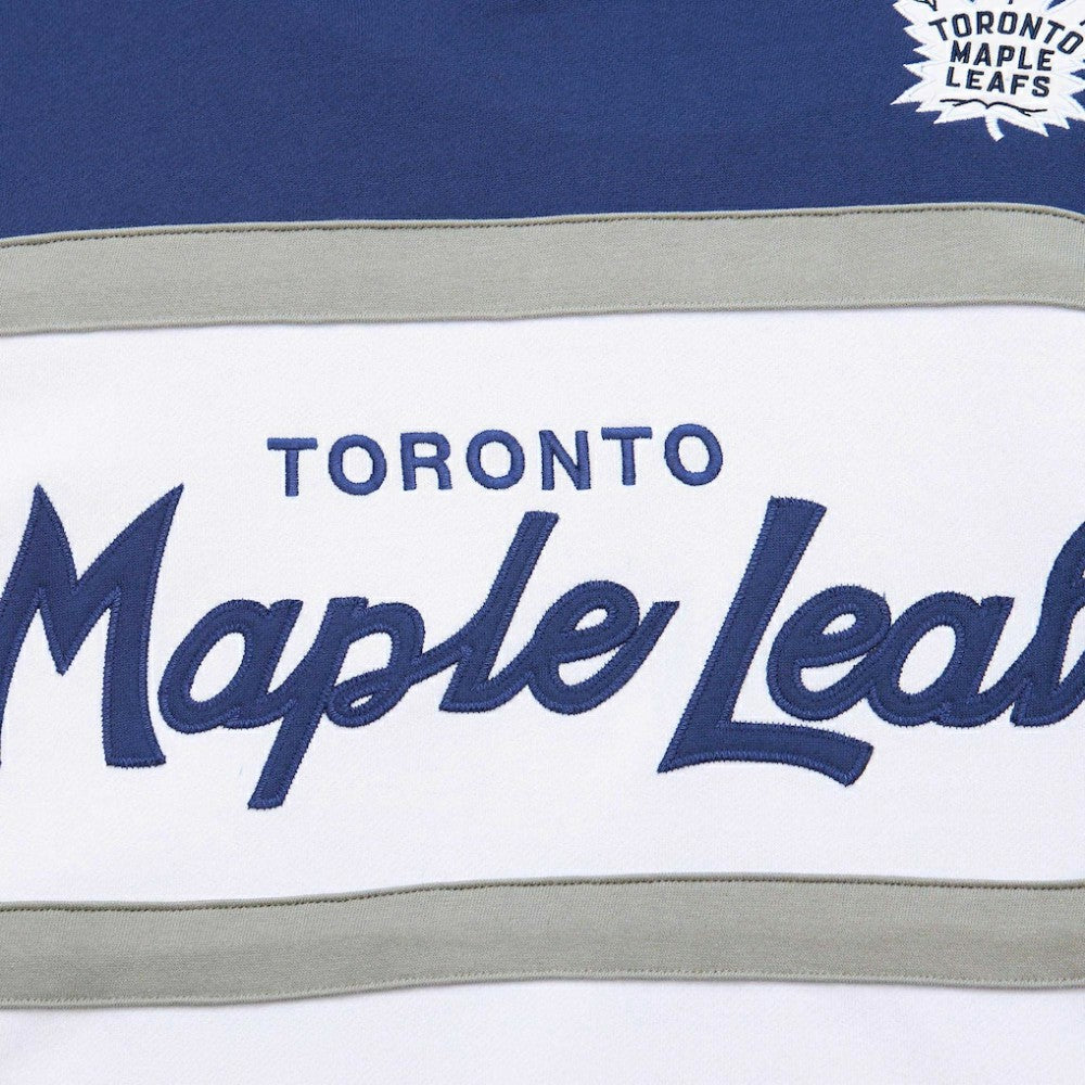 Toronto Maple Leafs Mitchell & Ness Head Coach Pullover Hoodie White/Blue