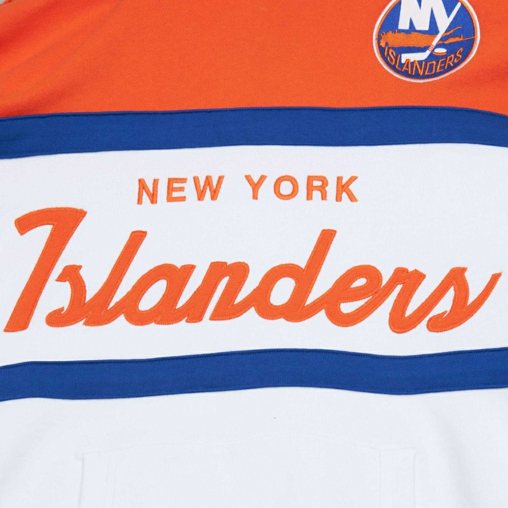 New York Islanders Mitchell & Ness Head Coach Pullover Hoodie White/Orange