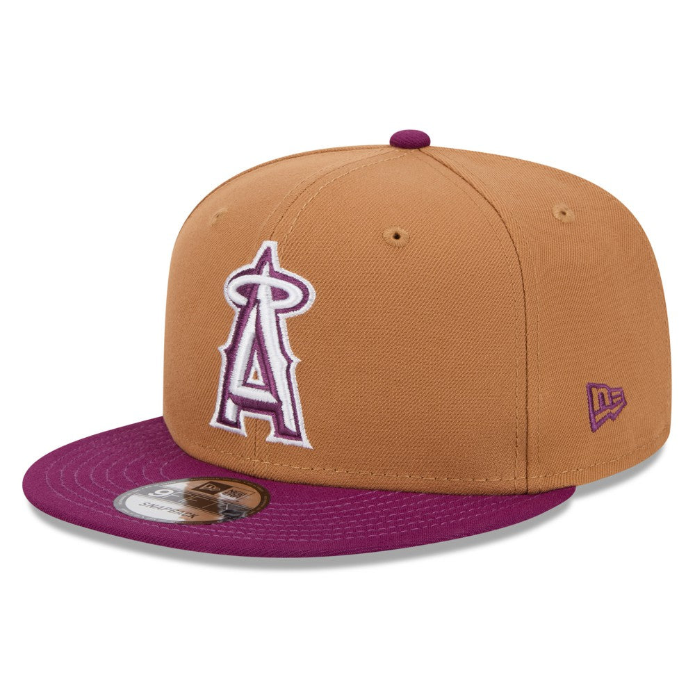 Los Angeles Angels Color Pack Two-Tone 9FIFTY Snapback Hat Brown/Purple | New Era