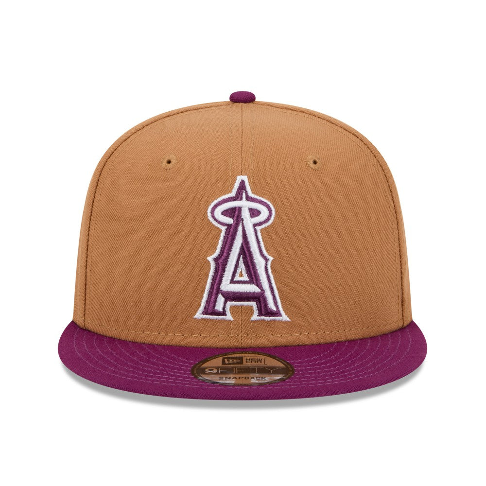 Los Angeles Angels Color Pack Two-Tone 9FIFTY Snapback Hat Brown/Purple | New Era