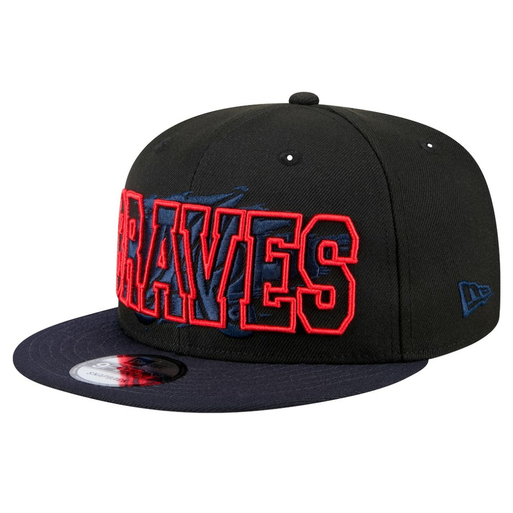 Atlanta Braves Splatter 9FIFTY Snapback Hat Black | New Era
