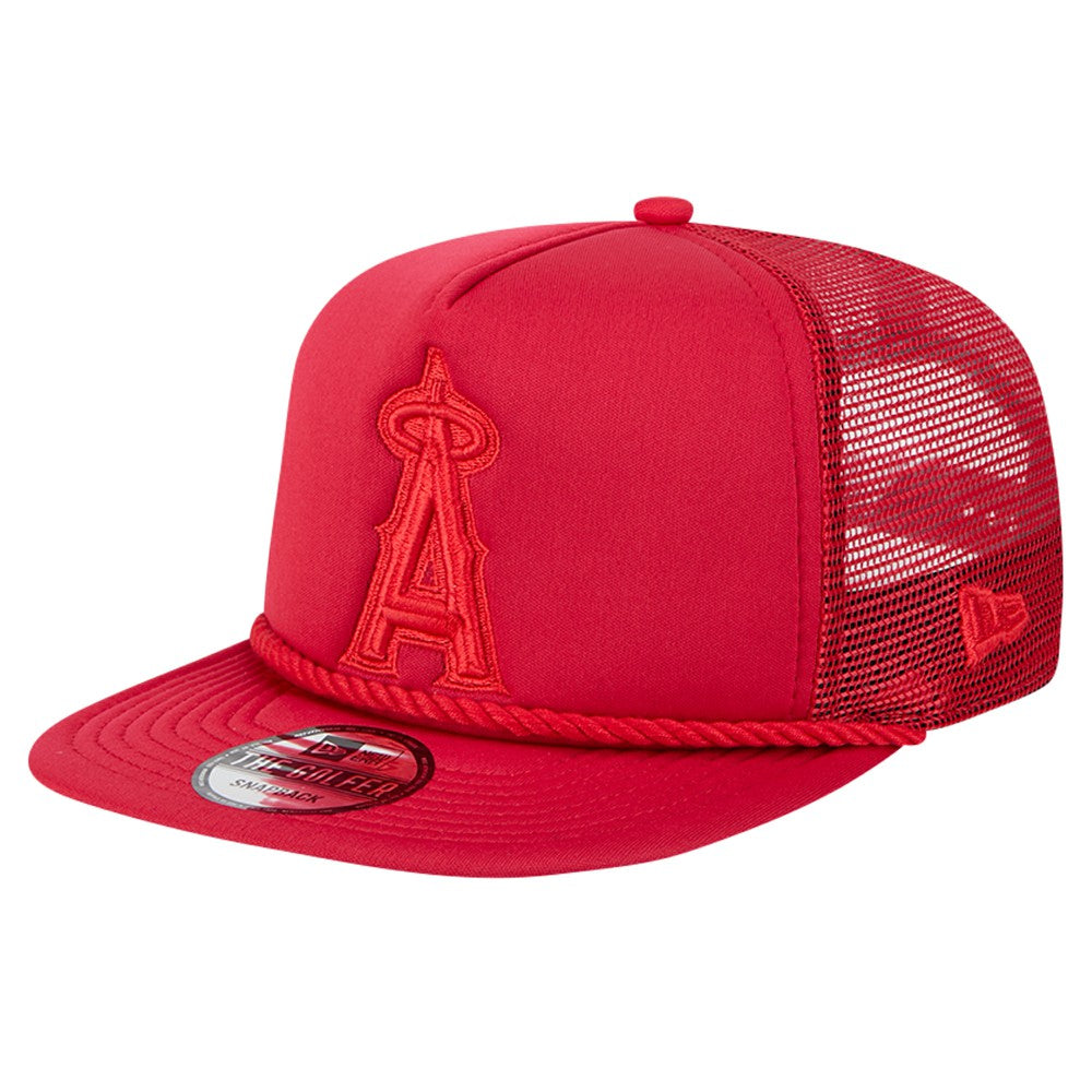 Los Angeles Angels Tone Foam Meshback Golfer Snapback Hat Red | New Era