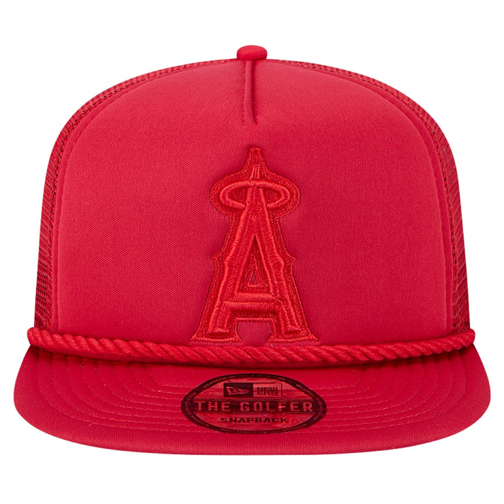 Los Angeles Angels Tone Foam Meshback Golfer Snapback Hat Red | New Era