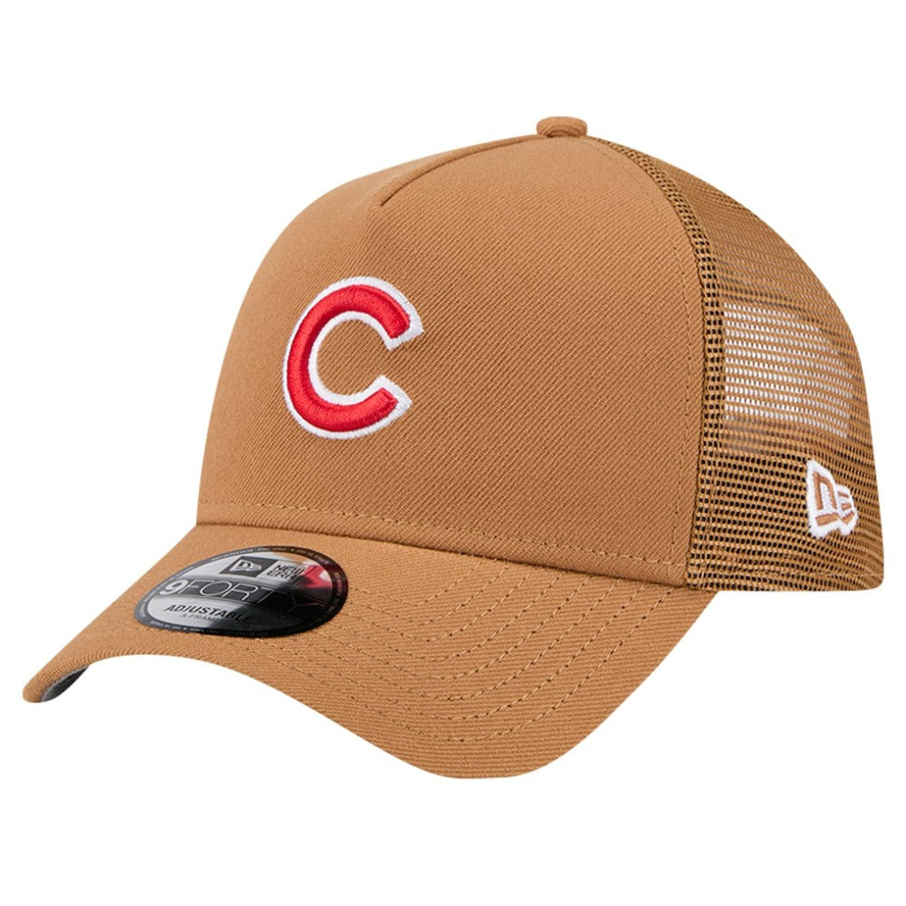 Chicago Cubs A-Frame Trucker 9FORTY Adjustable Hat Brown | New Era