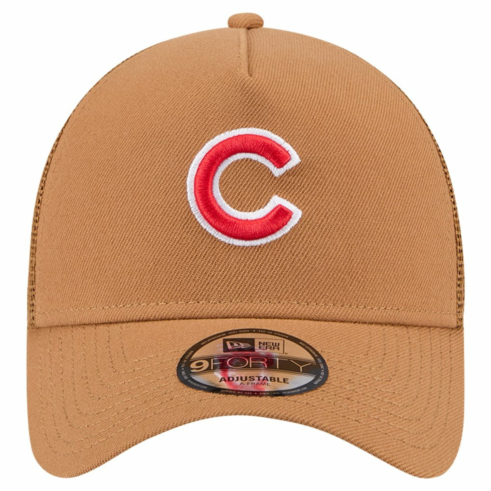 Chicago Cubs A-Frame Trucker 9FORTY Adjustable Hat Brown | New Era