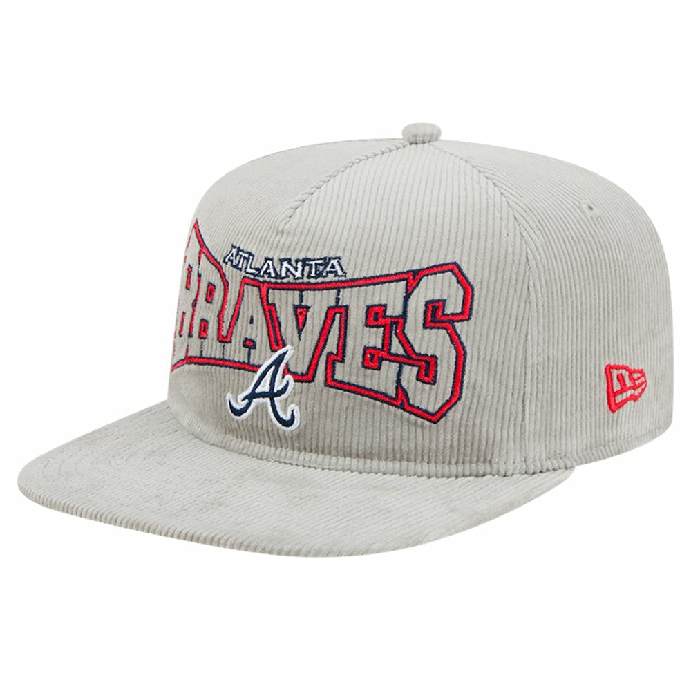 Atlanta Braves Gray Corduroy Golfer Snapback Hat | New Era