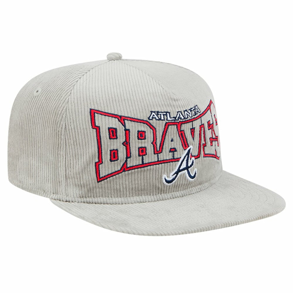 Atlanta Braves Gray Corduroy Golfer Snapback Hat | New Era