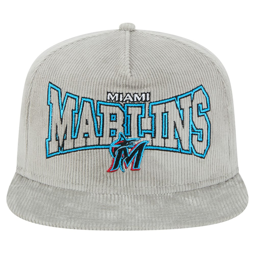 Miami Marlins Gray Corduroy Golfer Snapback Hat | New Era