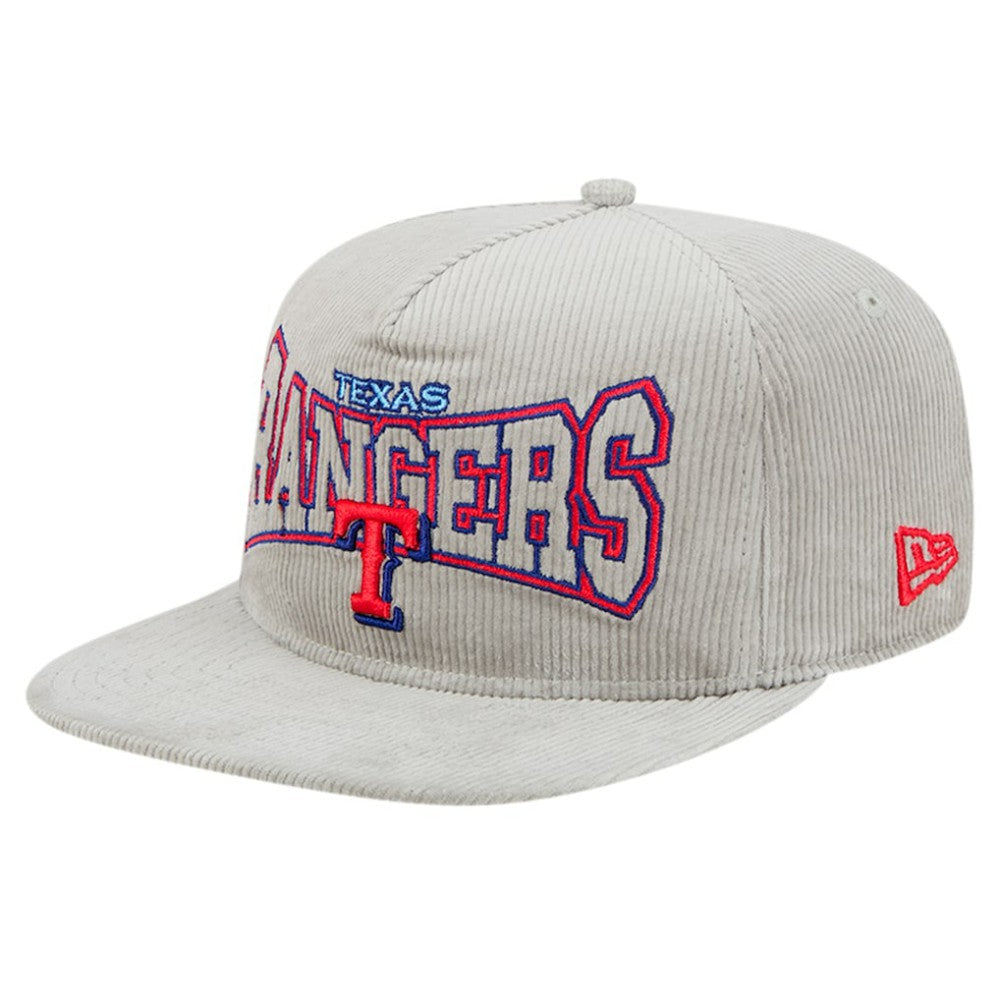 Texas Rangers Gray Corduroy Golfer Snapback Hat | New Era