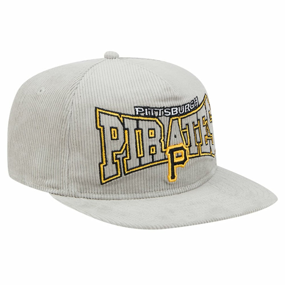 Pittsburgh Pirates Gray Corduroy Golfer Snapback Hat | New Era