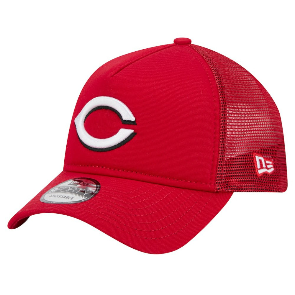 Cincinnati Reds 9FORTY A-Frame Trucker Adjustable Hat Red | New Era