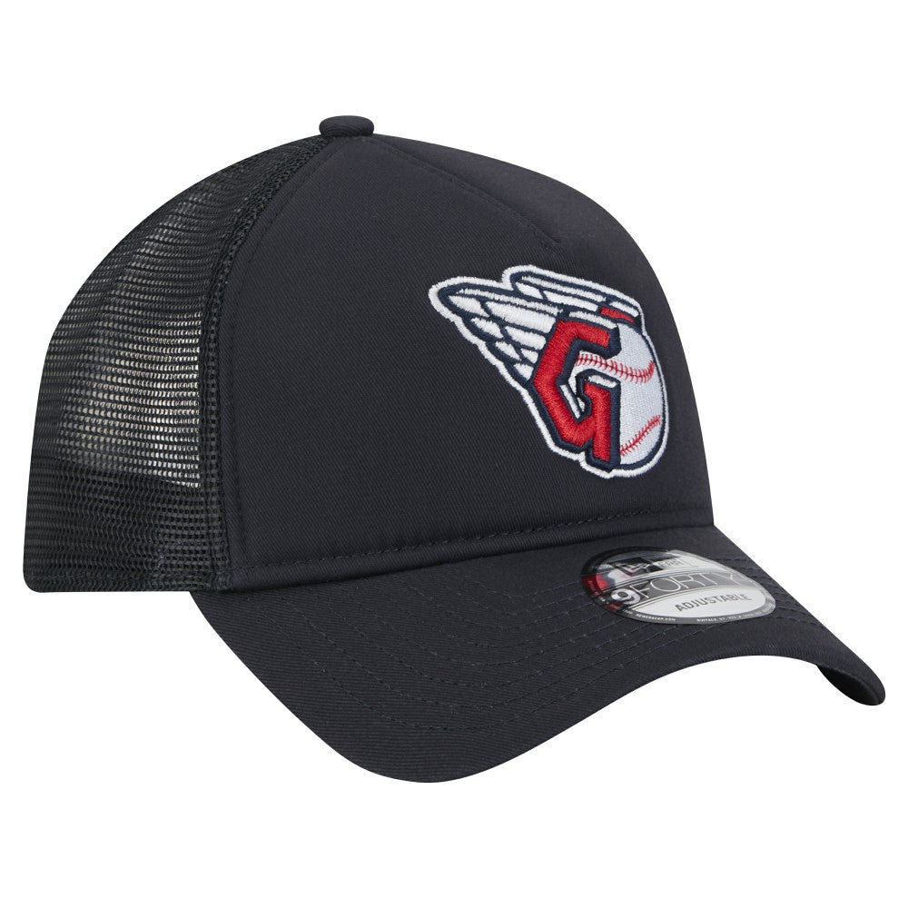 Cleveland Guardians 9FORTY A-Frame Trucker Adjustable Hat Navy | New Era